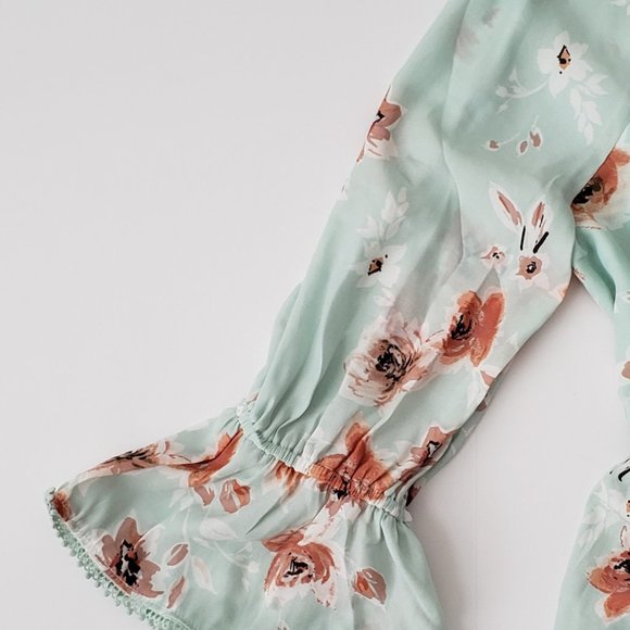 AMERICAN RAG 3/4 Sleeve Ruffle Neck Peplum Top - Picture 4 of 10